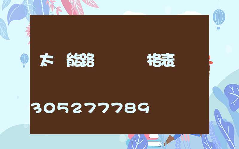 太陽能路燈報價價格表